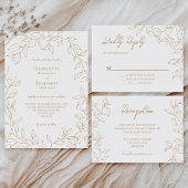 Klassiek Goud Groen Foto Verlovingsfeest Kaart