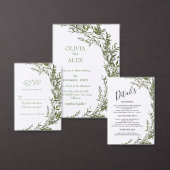 Minimaal Chic Greenery Wedding Menu (Personaliseer de collectie van deze zelfstandige maker.)
