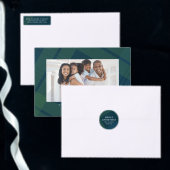 Vette Kerstmis plaid eenvoudige marine groene foto Feestdagenkaart