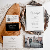 Zwart-Wit | Geïllustreerde Italiaanse bruiloft Kaart