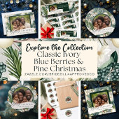 Charmant Kerst Ivoor & Blauw Elegant Fleece Deken