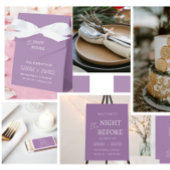 Minimalistische lavendel de nacht voor de bruiloft all in one uitnodiging