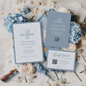 Elegant Dusty Blue Border | Classic Luxe  Menu