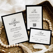 Classic Luxe | Elegante zwart-wit bruiloft Kaart