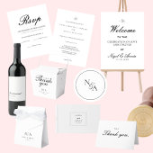 Minimalistische Initialen Clean White Elegant Clas Bedankdoosjes