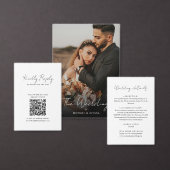 Chic Minimalist Handwriting Script Wedding QR Code RSVP Kaartje (Personaliseer de collectie van deze zelfstandige maker.)