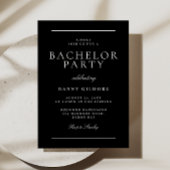 Sophisticated Modern vrijgezellenfeest zwart en go Folie Uitnodiging