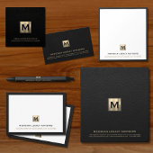Elegant Zwart en Goud Initiaal Logo Notitieblok
