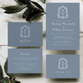 Monogram Crest Dusty Blue Wedding Groot Cadeauzakje