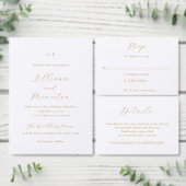 Classic Neutral Elegant Wedding Uitnodigingen Wikkel (Personaliseer de collectie van deze zelfstandige maker.)