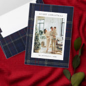 Klassiek Navy Blauw Geruit Kerstmis Fleece Deken (Personaliseer de collectie van deze zelfstandige maker.)