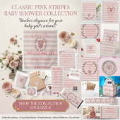 Roze Strepen QR Code RSVP Notitiekaartje
