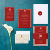 Gold Rectangle Double Happiness Chinese Wedding Handwaaier (Personaliseer de collectie van deze zelfstandige maker.)