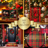 Elegante rode en groene Tartan Plaid Kerstmis Deurmat