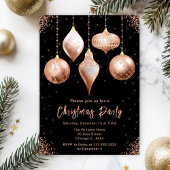 Classic Rose Gold Ornament Exchange Party Kaart