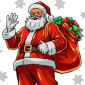 Klassieke Kerstman die Kerstcadeaus brengt Glas