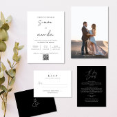 Elegante moderne handschrift lettertype QR code br Kaart