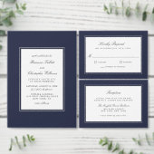 Navy Blue Classic Simple Elegance Accommodations Informatiekaartje (Personaliseer de collectie van deze zelfstandige maker.)