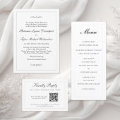 Traditionele Elegante Eenvoudige Huwelijksmenu Programmakaart