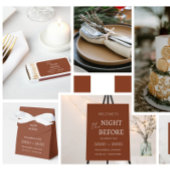 Minimalistische terracotta de nacht voor de bruilo menu