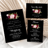 Klassieke Tropische Zwart en Bourgondië Dank u Cadeaulabel