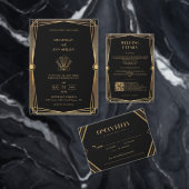 Classic Gold  Script Wedding Kaart (Personaliseer de collectie van deze zelfstandige maker.)