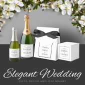 Minimalistische witte en zwarte trouwplaatskaarten plaatskaartje