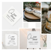 Eenvoudige een dag weg bruiloft zitgrafiek kaart