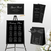 Minimalistisch Elegant Black en White Plaatskaartje