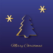 Classy Elegant Gold Blue-kerstboom Ronde Sticker
