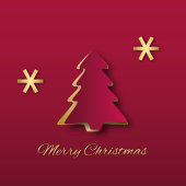 Classy Elegant Gold Red-kerstboom Magneet