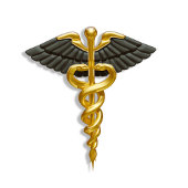 Medical Elegant Gold Caduceus Black Wings Classy Vierkante Visitekaartje