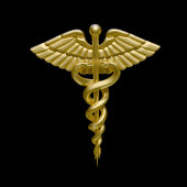 Classy Medical Gold Caduceus op zwart Klassy - Kle Klembord