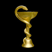 Medical Snake Bowl Hygieia Gold Caduceus Classy Klembord
