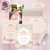 Classy Pink Bow Floral Quinceanera Custom Gastenboek