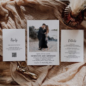 Genevieve Zwart Wit Foto Modern Wedding Program Handwaaier