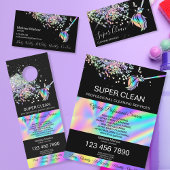 Maid Cleaning House Sparging Holografen Business C Visitekaartje