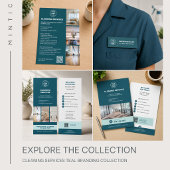 Moderne Teal Schoonmaakdiensten met QR Flyer