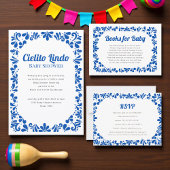 Cielito Lindo Blue Talavera Floral Baby Shower  Servet