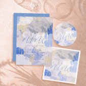 Wolk 9 Gouache verfborstel streep Vrijgezellenfees Kaart