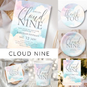 We zijn op Cloud Nine Baby shower Budget Invitatio
