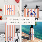 Coastal Cowgirl De Bachclub Roze Cabana Stripe Papieren Bordje