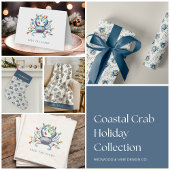 Personalized Coastal Crab Christmas Lights Holiday Fleece Deken