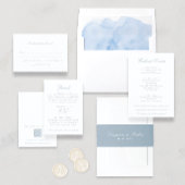 Elegant Stofblauw Groot RSVP Adres Etiket