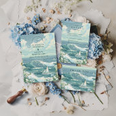 Coastal Sailboat Ocean Wedding Kaart