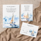 Nautische zeilboot kust bruiloft repetitie diner kaart (Personaliseer de collectie van deze zelfstandige maker.)