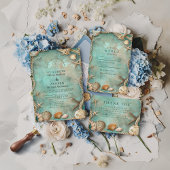 Coastal Seashell Botanical Wedding Save The Date