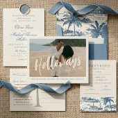 Dusty Blue Script Typography Wedding Menu