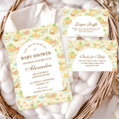 Coastal Tropical Fruits Baby Shower Kaart