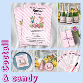 Roze Cocktail Snoep Glitter Verjaardag Spandoek